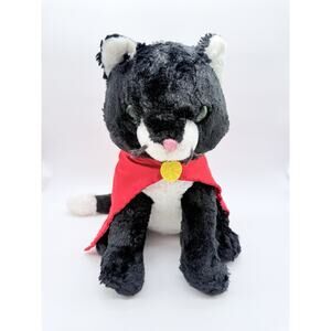 Unipak Tuxedo Black & White Cat Plush 10" Red Super Hero Cape 2017 Stuffed Toy